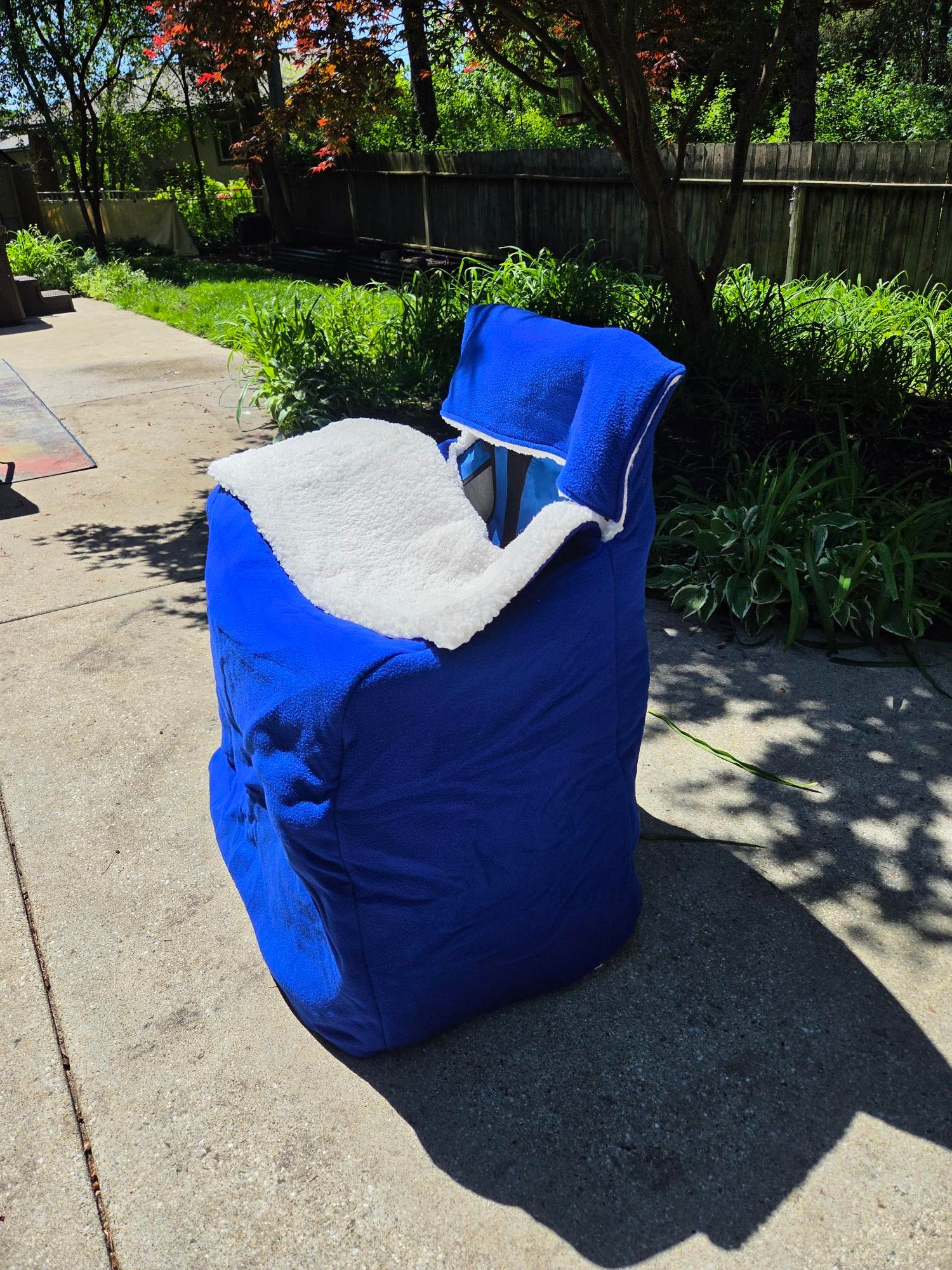 Blue Polar Fleece with White Sherpa