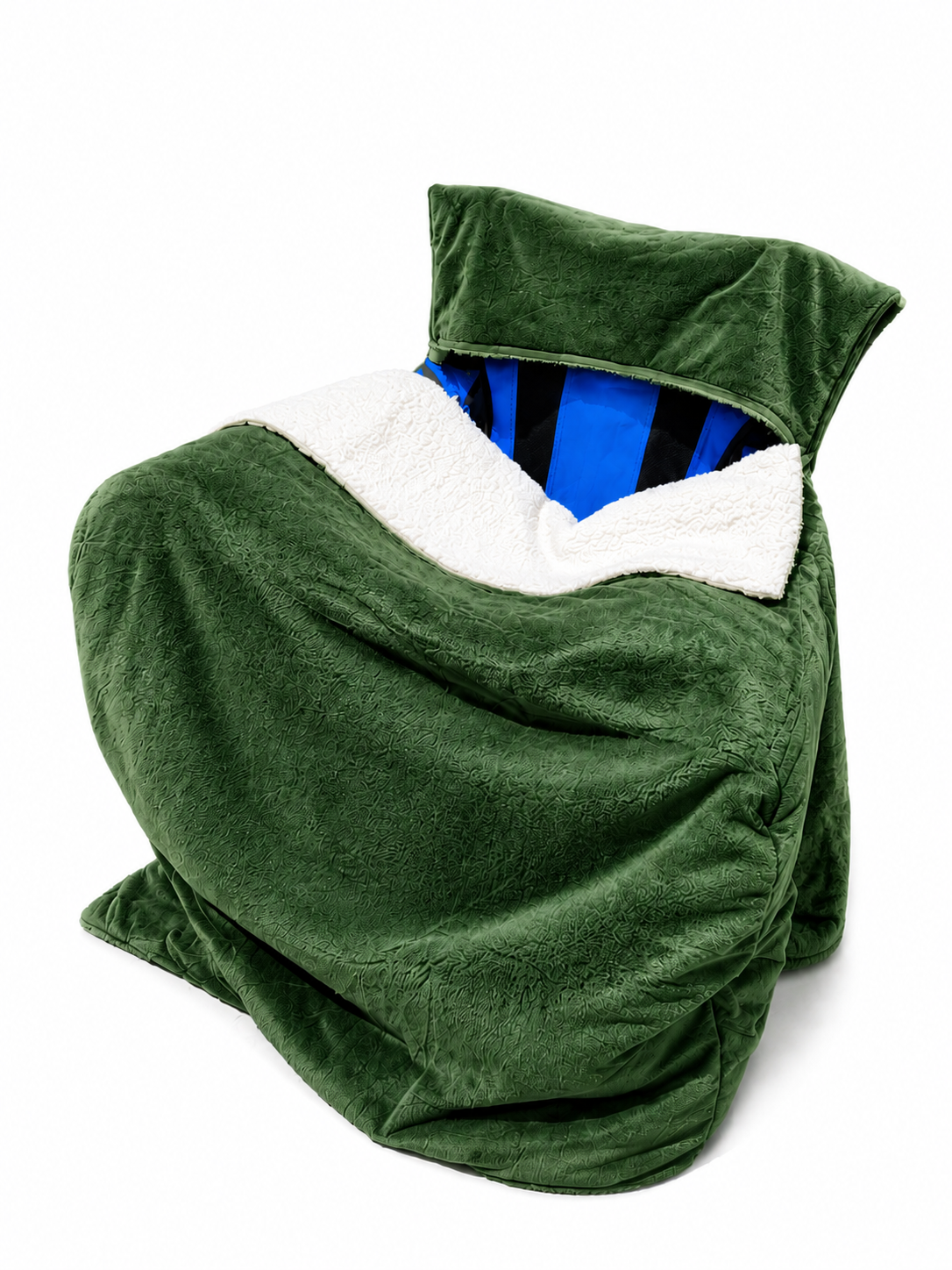 Green Faux Fur with White Sherpa