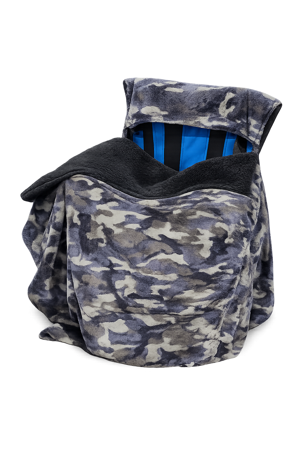 Camo Faux Fur with Black Sherpa