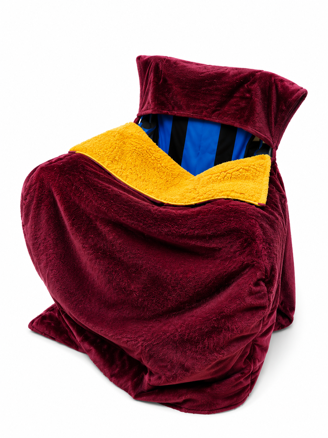 Maroon Faux Fur with Yellow Faux Fur
