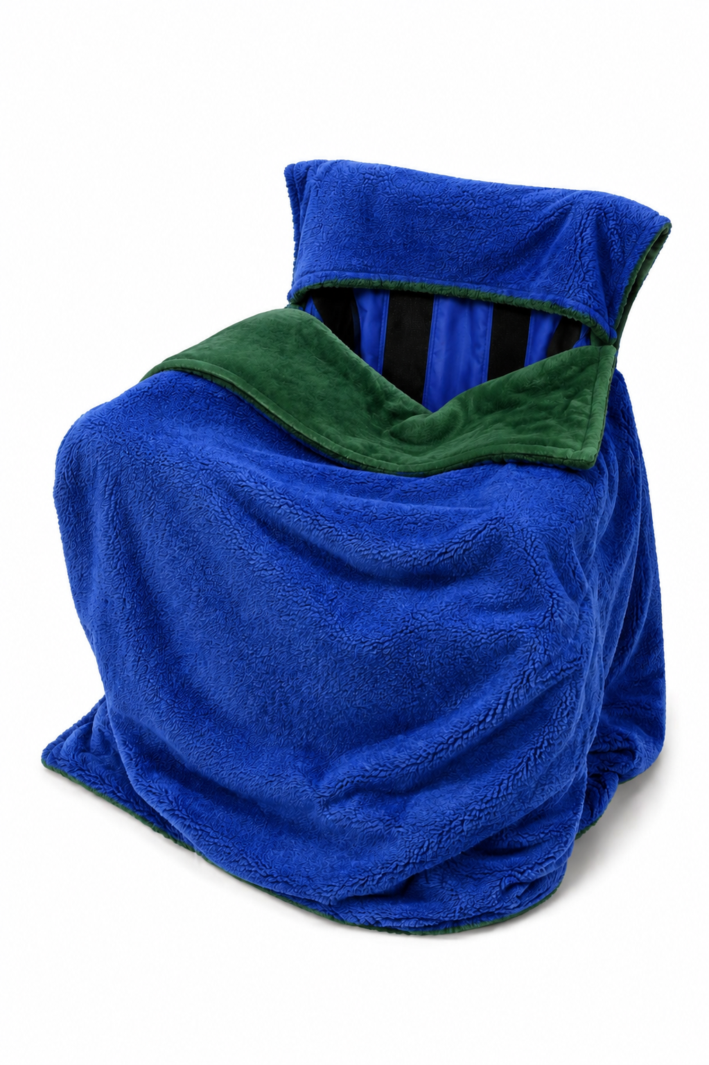 Green Faux Fur with Blue Faux Fur