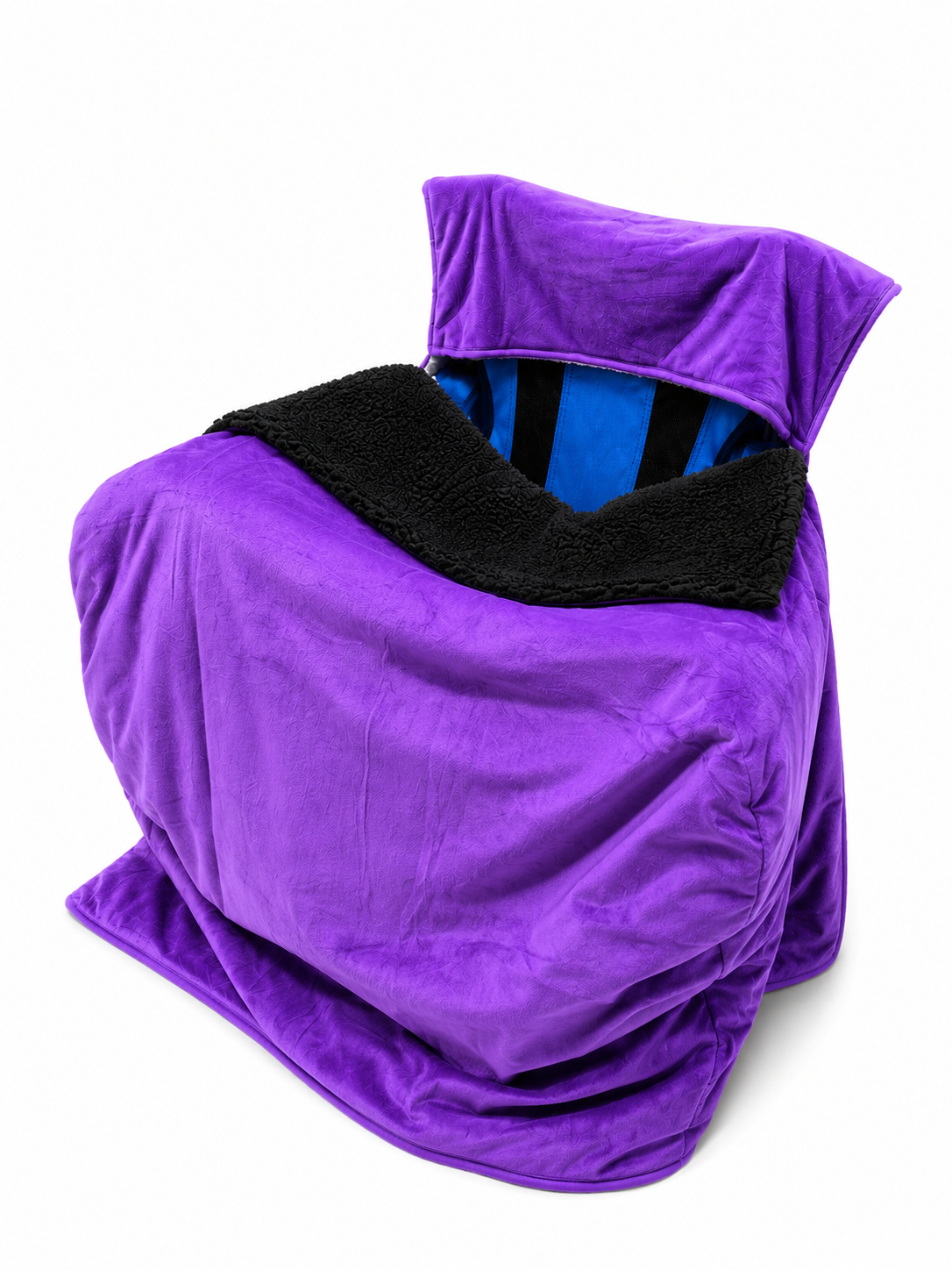 Purple Faux Fur with black Sherpa Fur