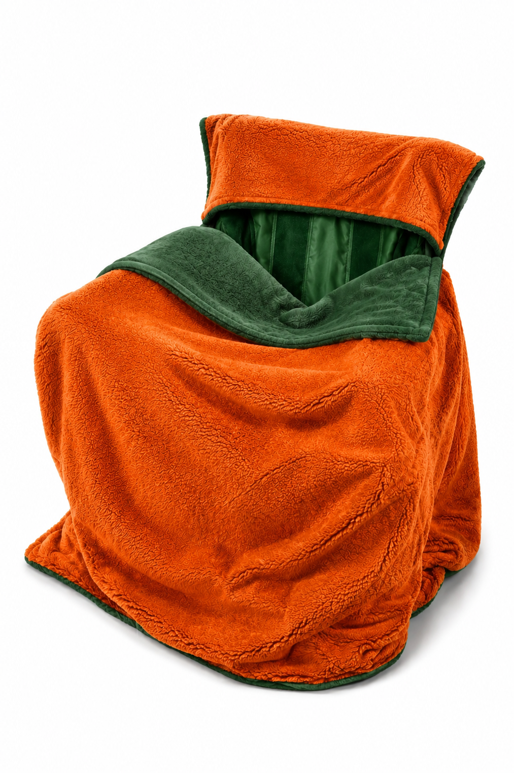Orange Faux Fur with Green Faux Fur