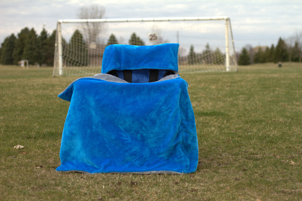 Honolulu Blue Faux Fur with Silver Faux Fur (GO LIONS!)