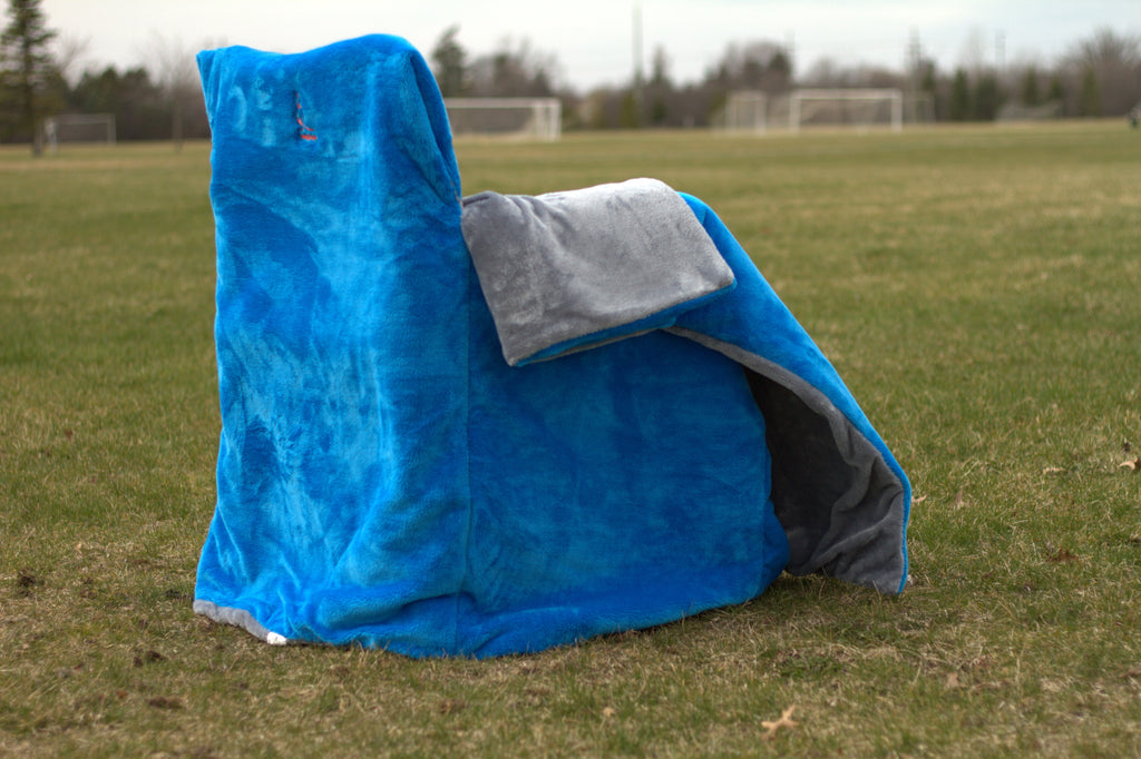 Honolulu Blue Faux Fur with Silver Faux Fur (GO LIONS!)