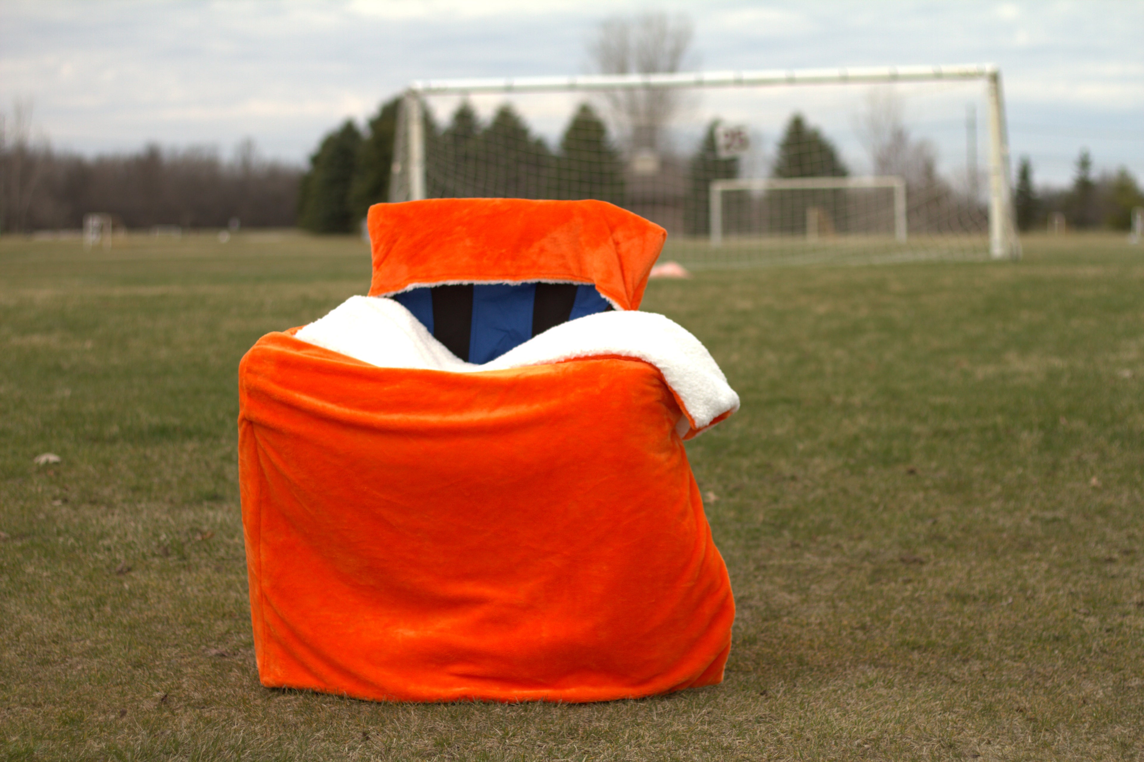 Orange Faux Fur with Ivory Sherpa Fur