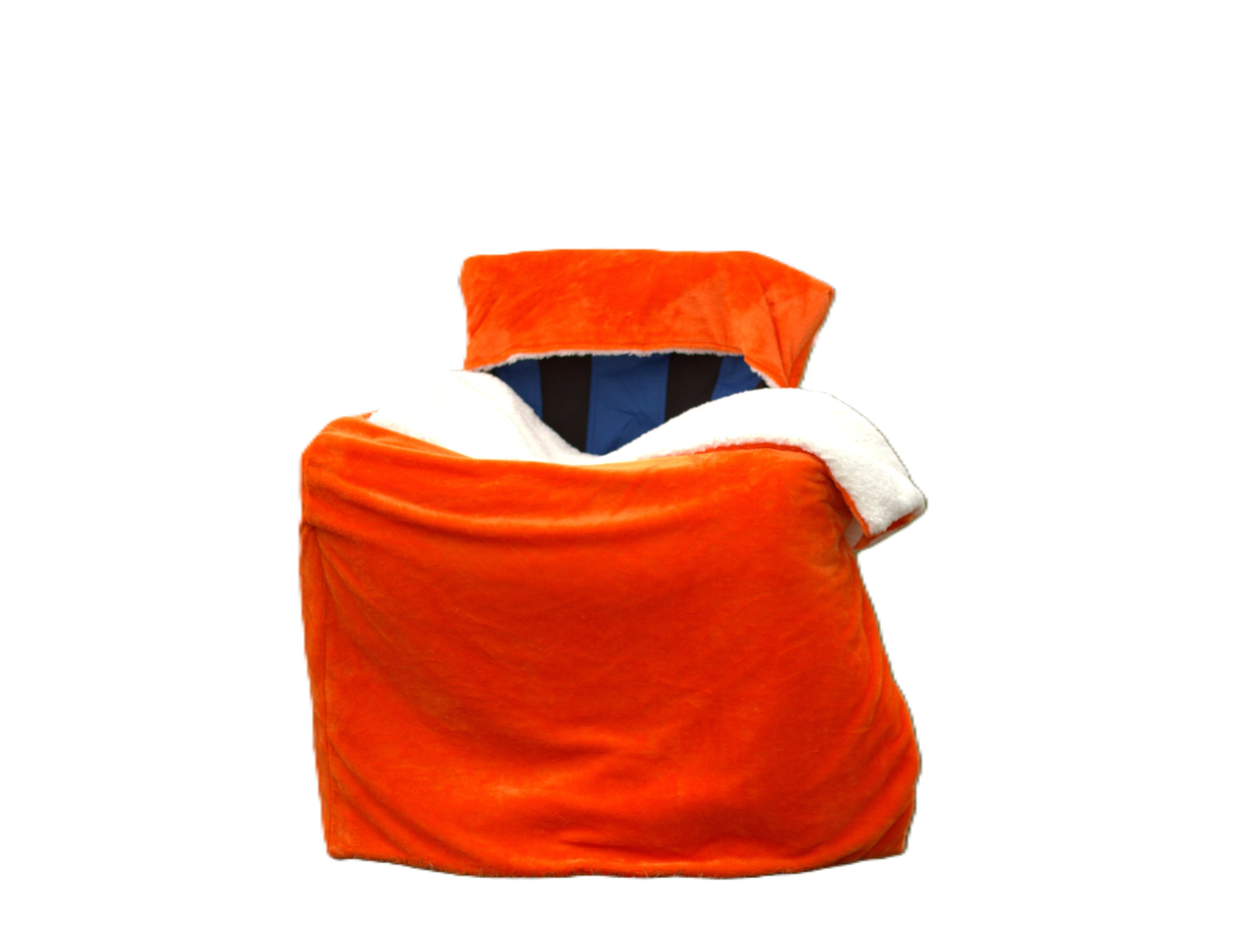 Orange Faux Fur with Ivory Sherpa Fur