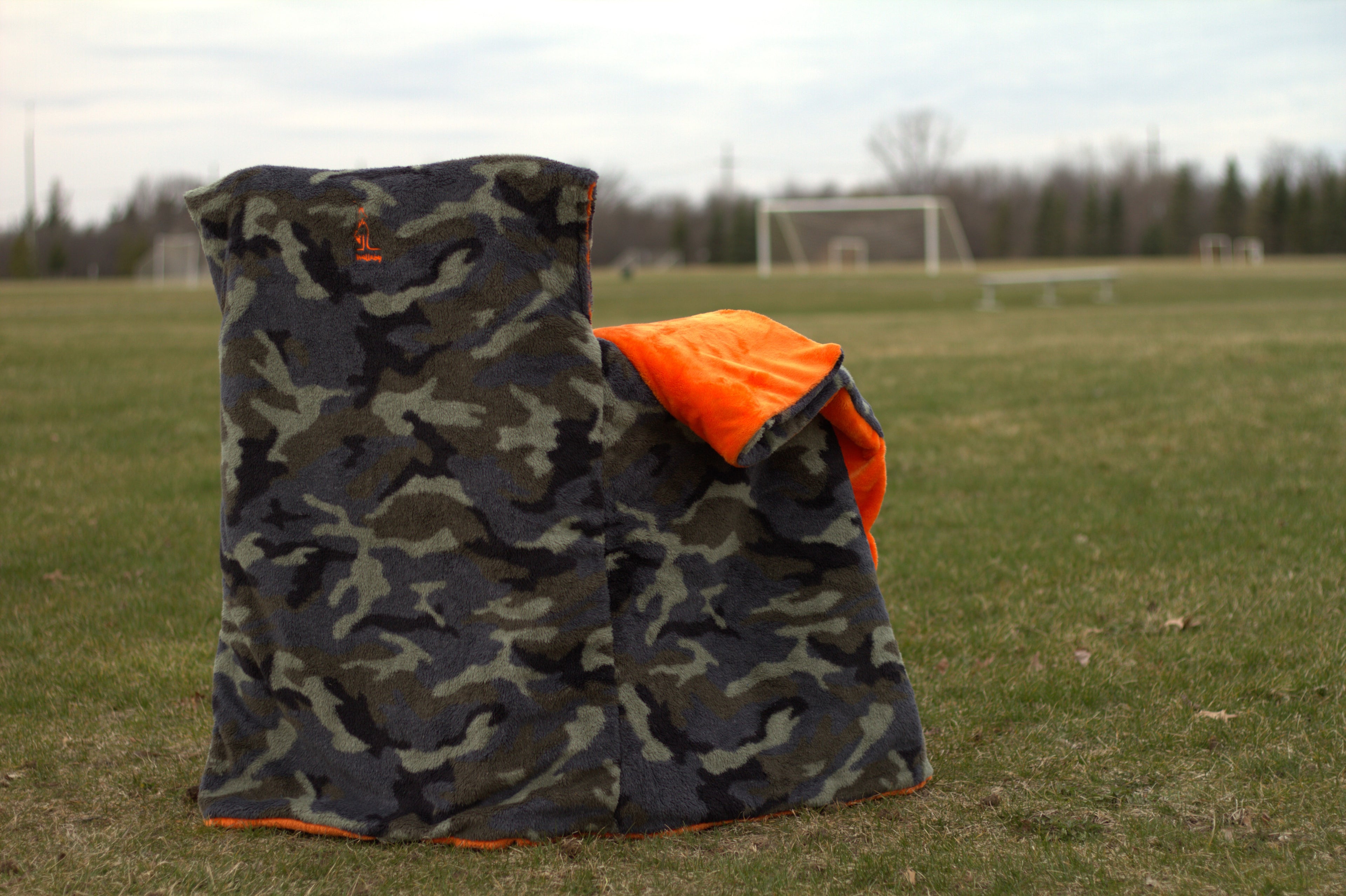 Orange Faux Fur with Camo Faux Fur