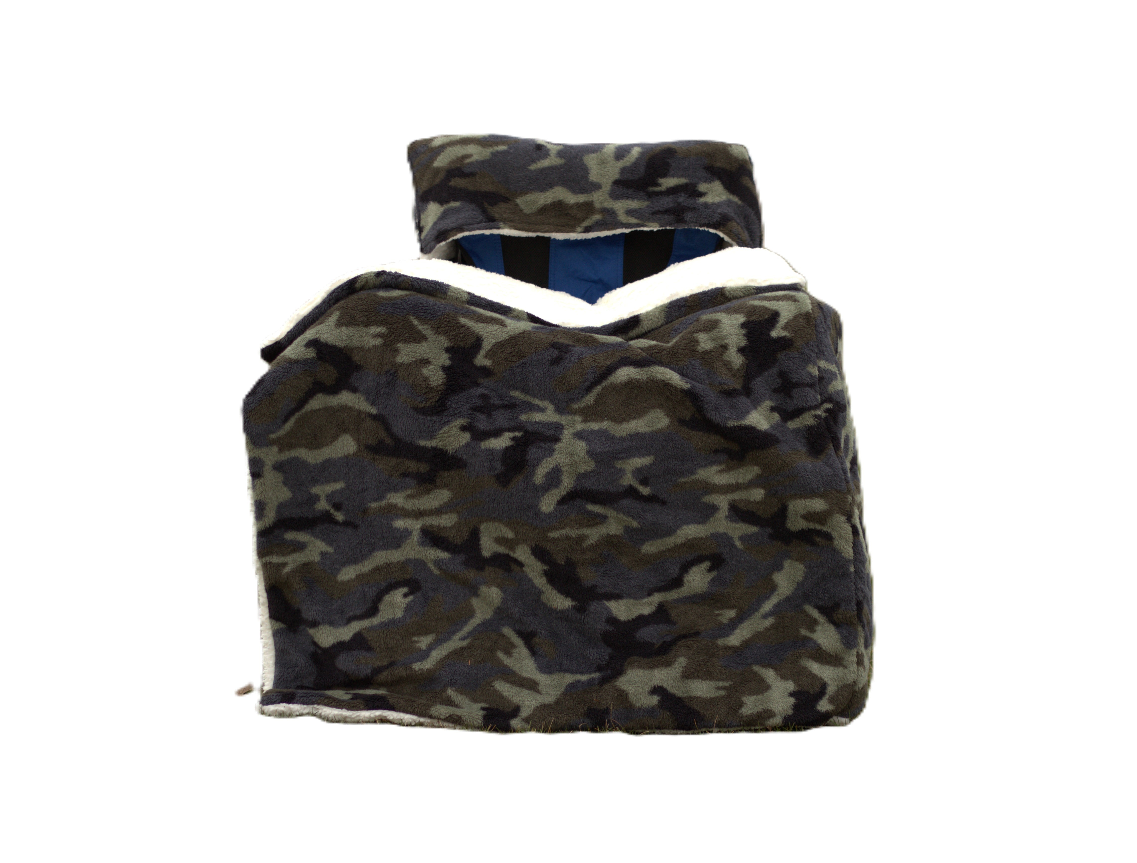Camo Faux Fur with White Sherpa – Wallaby Sports Blanket