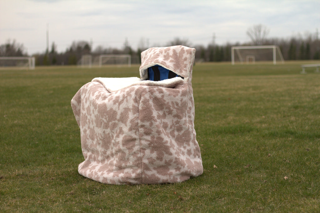 Leaf Print Sherpa with White Sherpa