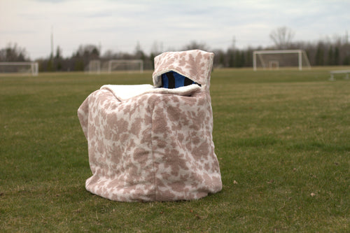 Leaf Print Sherpa with White Sherpa