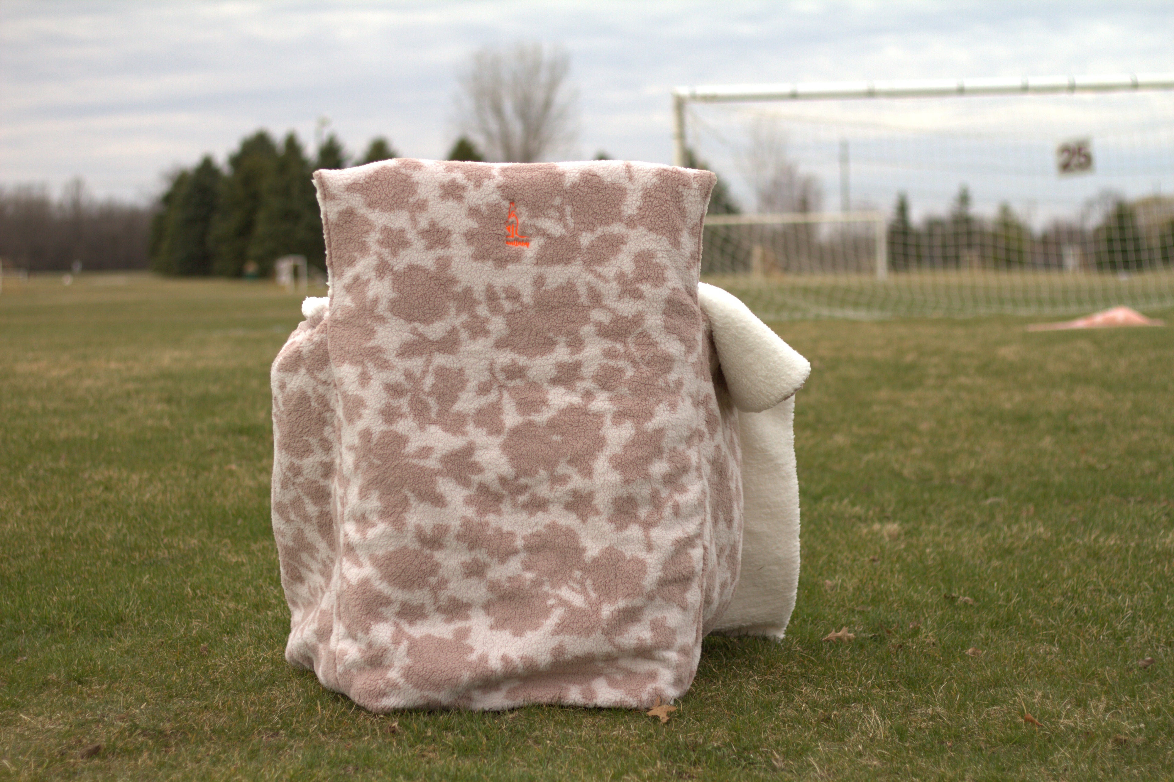 Leaf Print Sherpa with White Sherpa