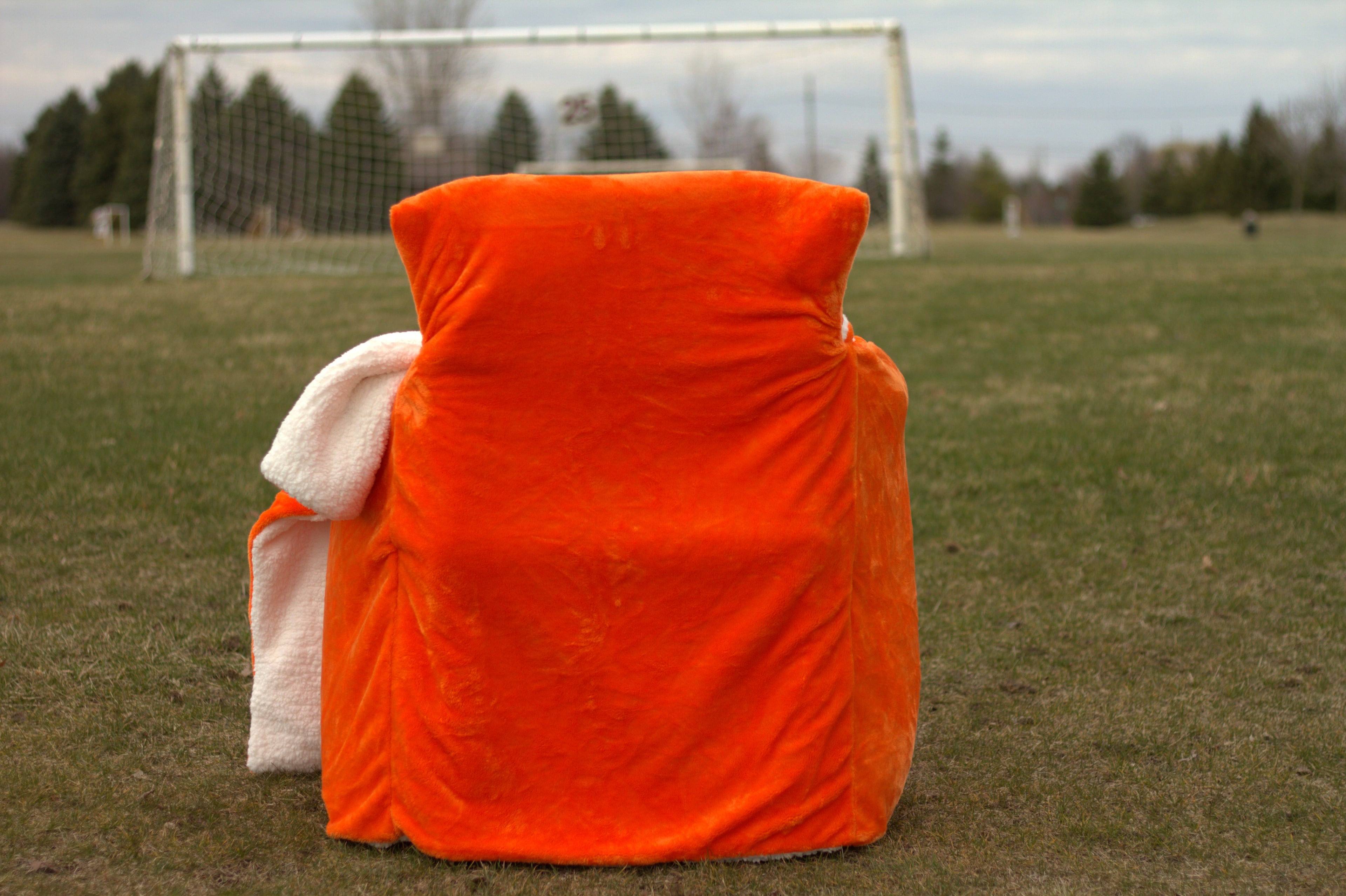 Orange Faux Fur with Ivory Sherpa Fur