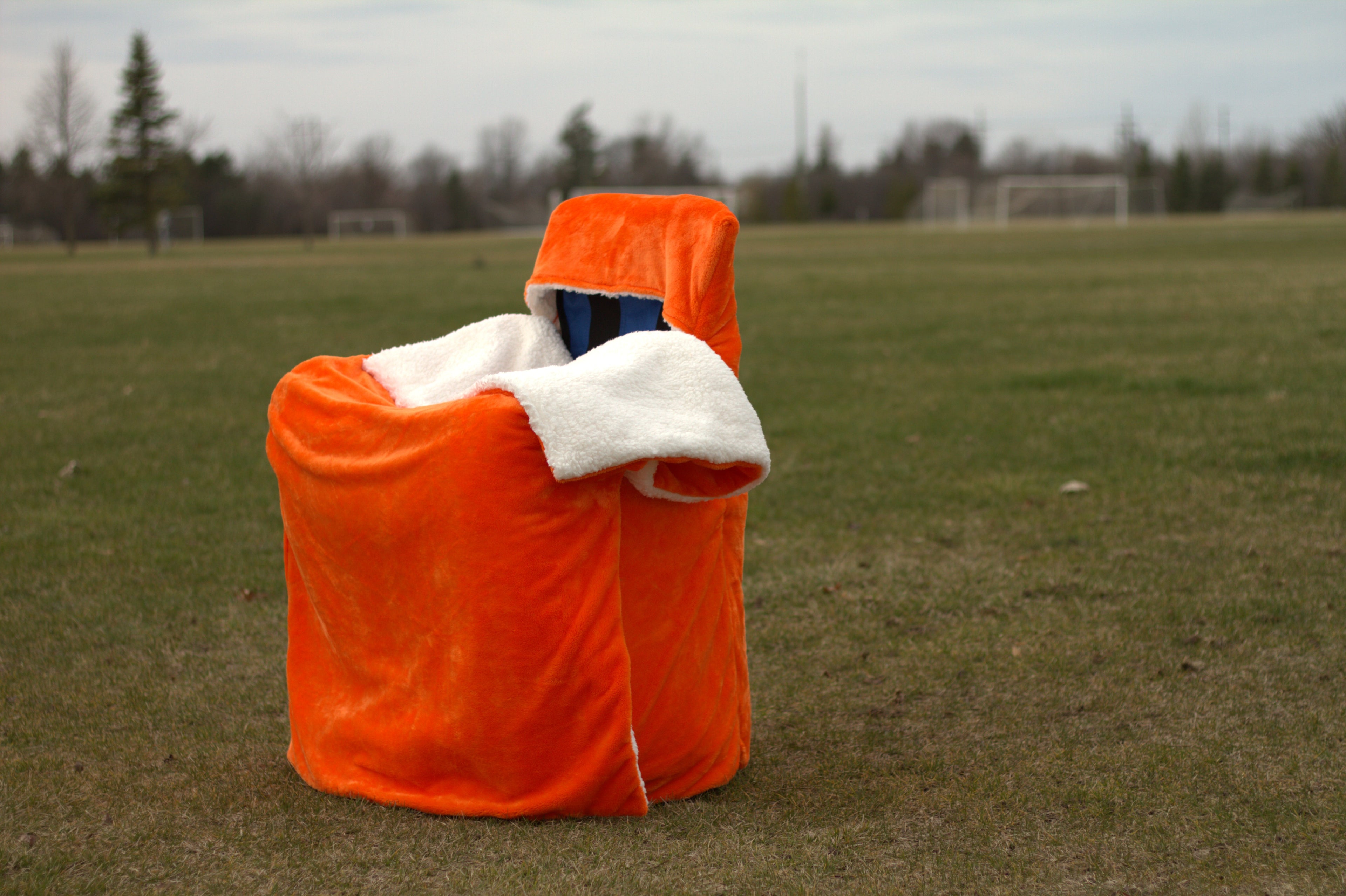 Orange Faux Fur with Ivory Sherpa Fur