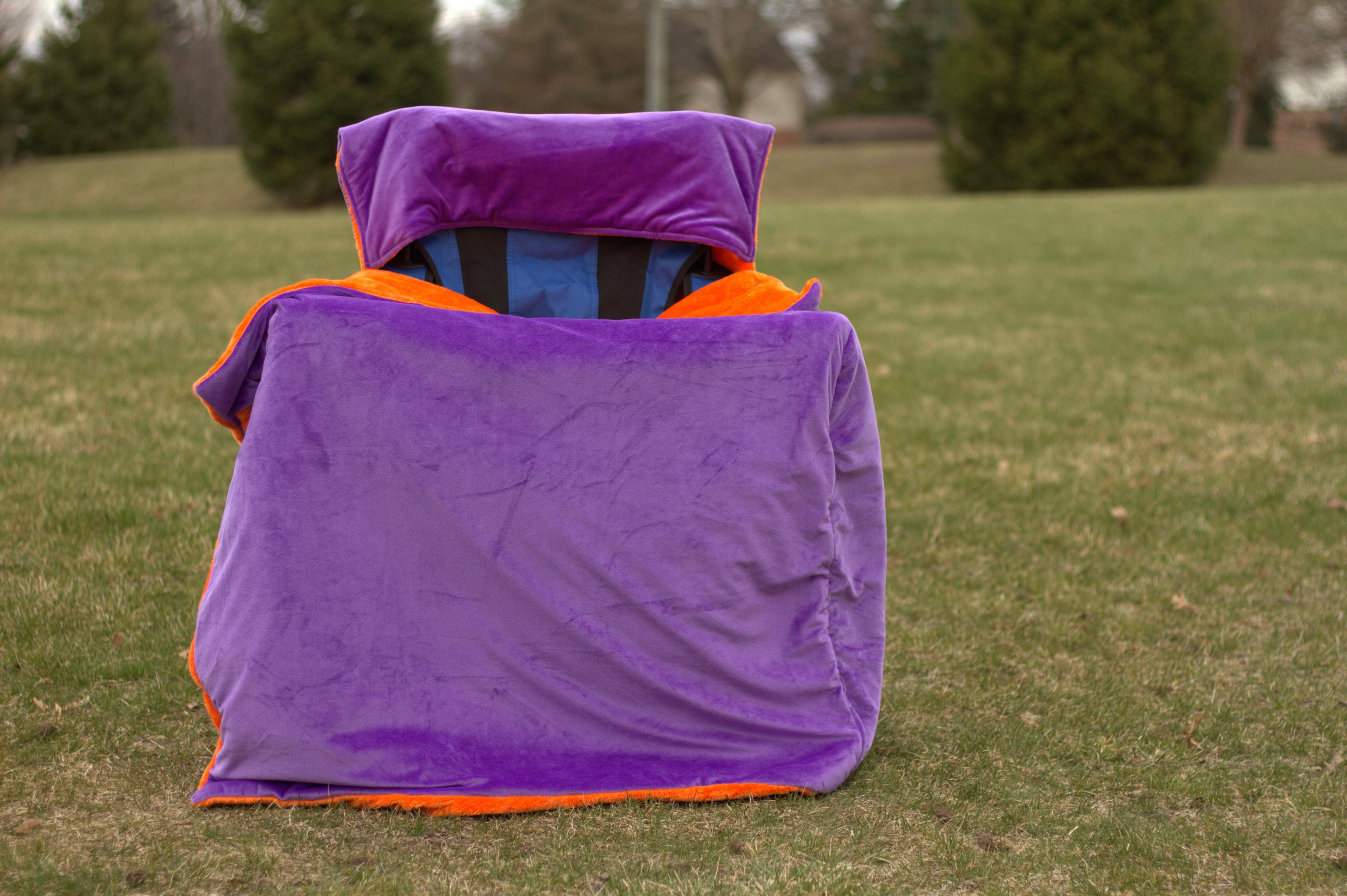 Orange Faux Fur with Purple Faux Fur