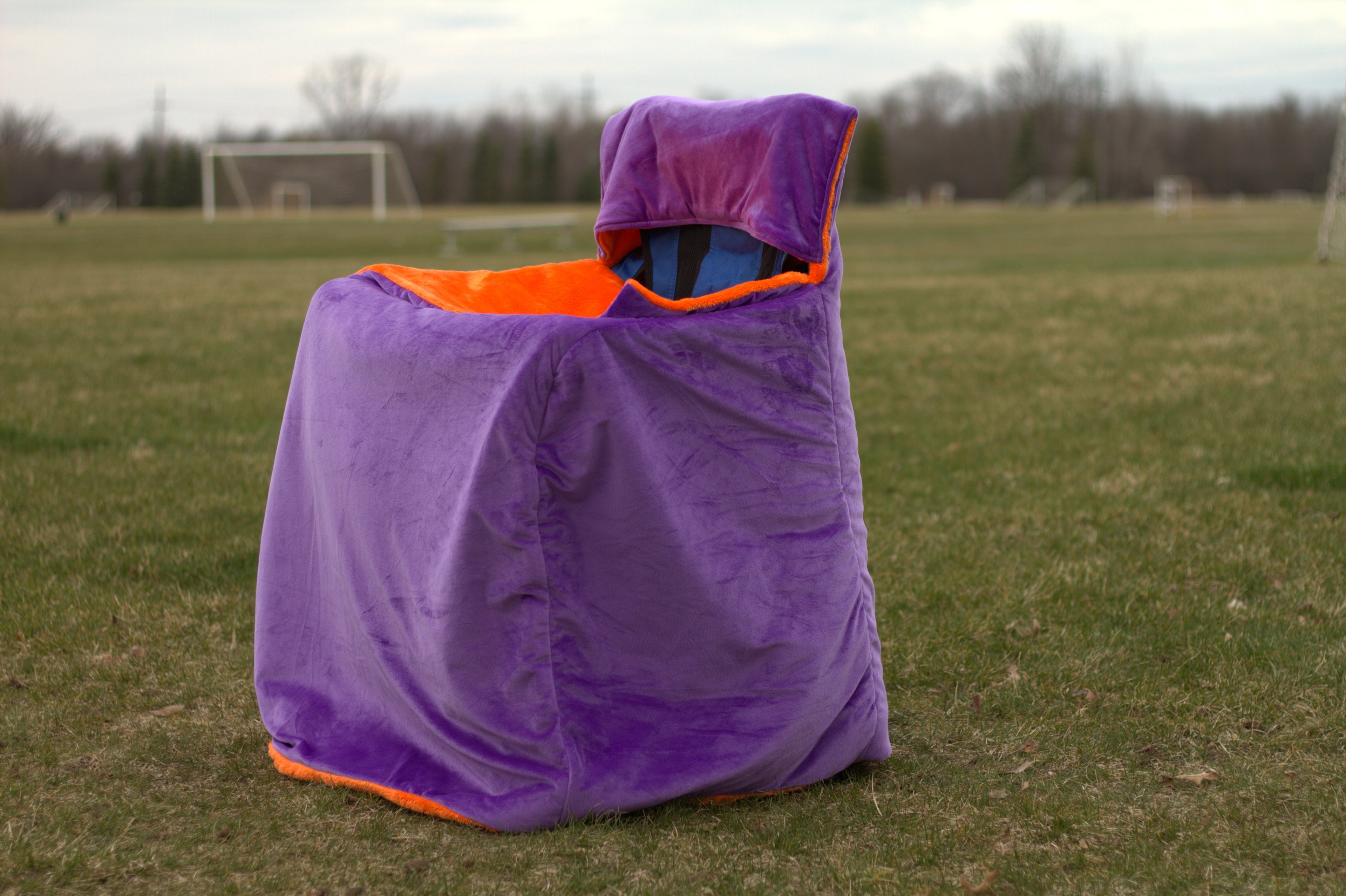 Orange Faux Fur with Purple Faux Fur