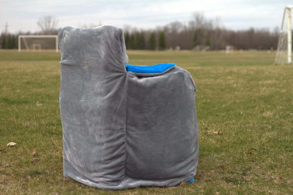 Honolulu Blue Faux Fur with Silver Faux Fur (GO LIONS!)