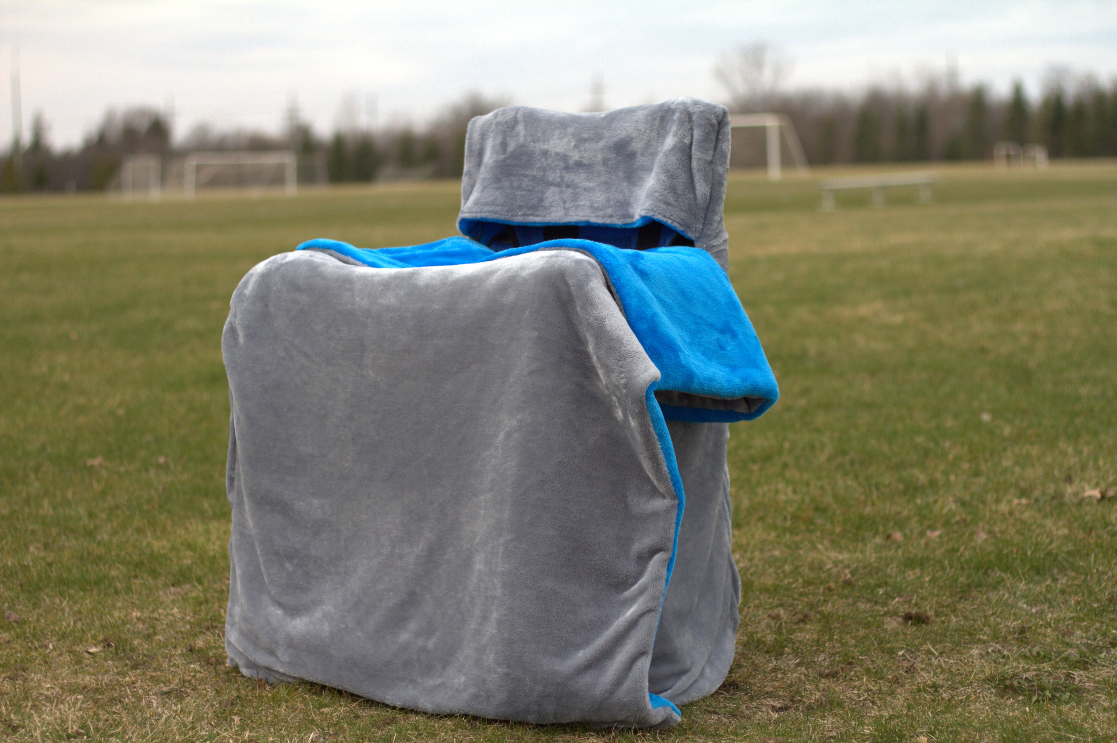 Honolulu Blue Faux Fur with Silver Faux Fur (GO LIONS!)